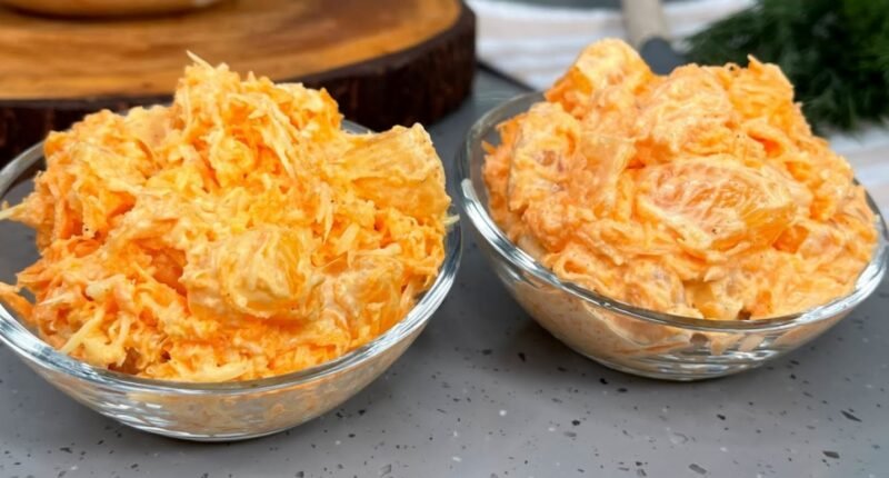 Весенний салат "Вкуснота". Мы готовили его на уроках труда в школе: 3 минуты и готово